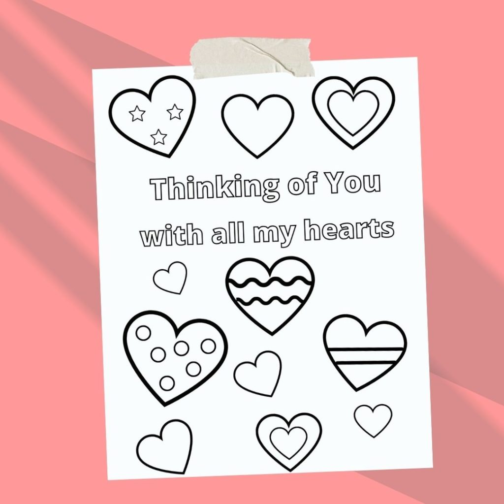 Thinking of you with all my hears greeting card