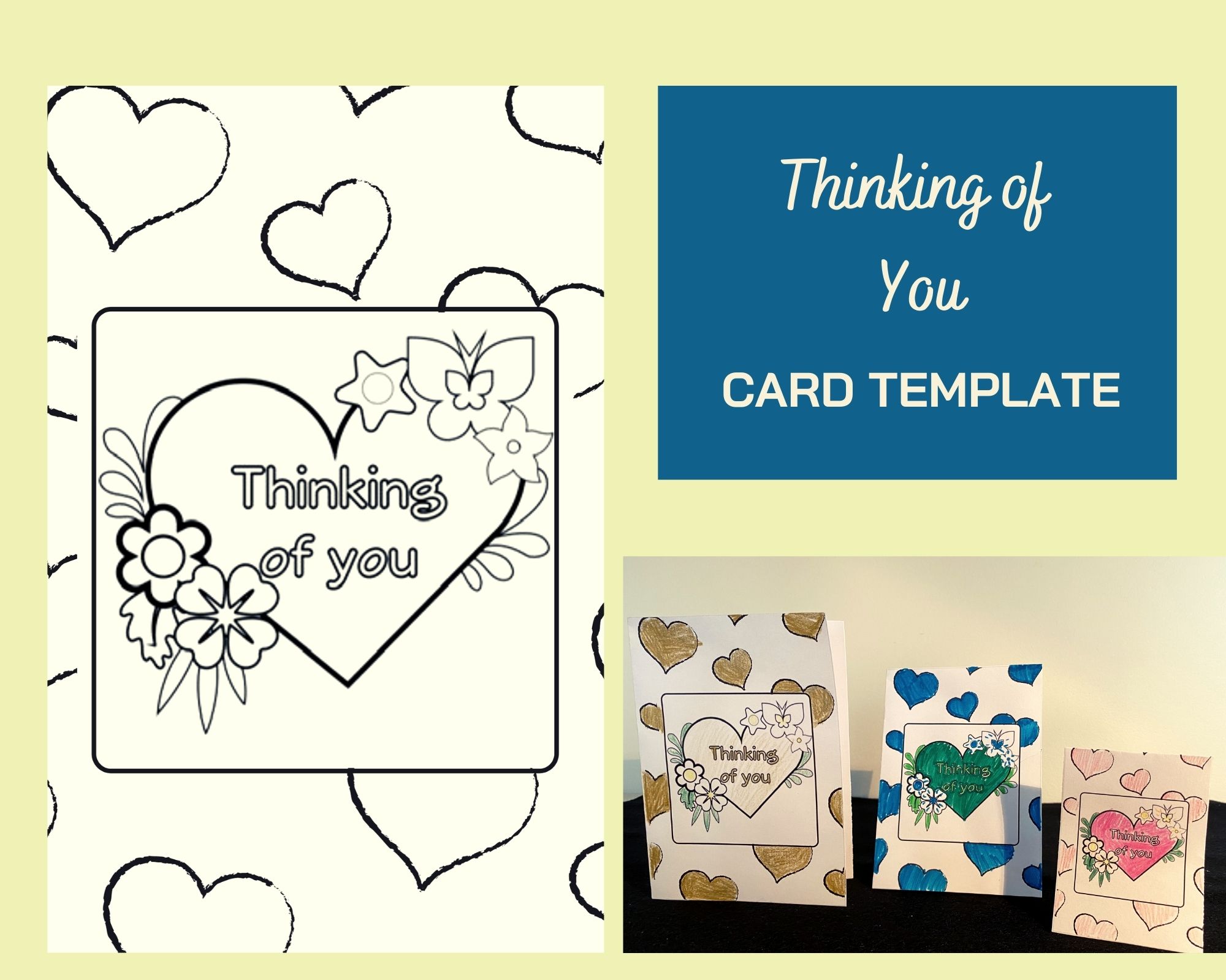 Card Template Colouring In Thinking Of You White Bow Gift Registry