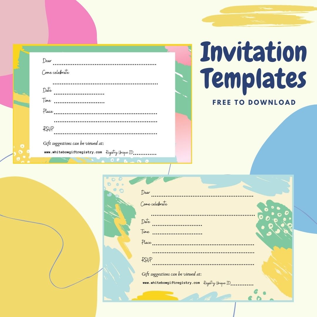 Brushstroke Invitation Templates